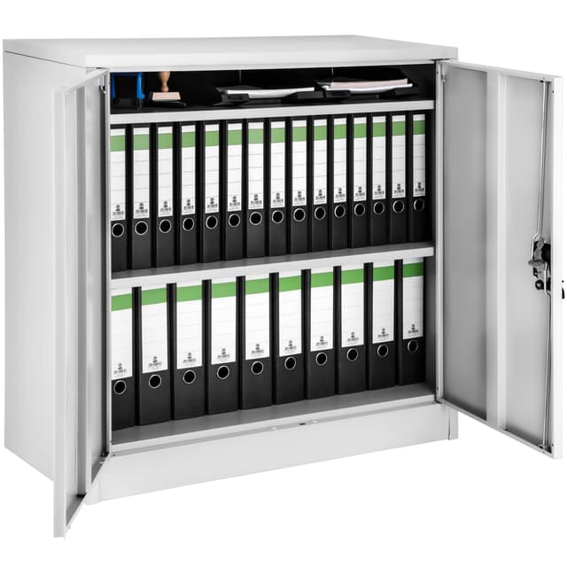 🔒🗄️ Tectake® Aktenschrank abschließbar - Multifunktionaler Metallschrank 🗃️