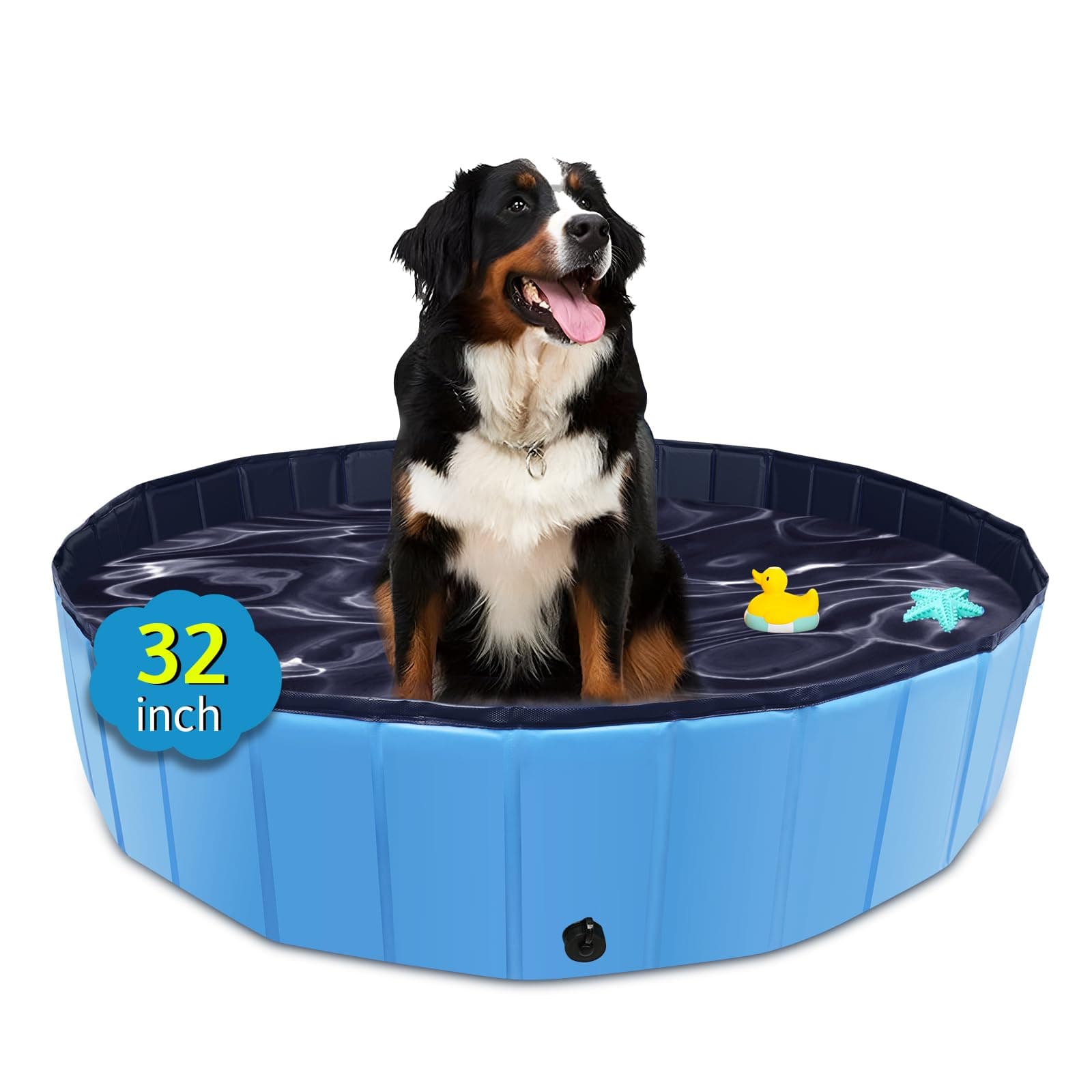 CACSPS Faltbarer Hundepool, 82 x 20,3 cm, Übergröße, tragbarer Schwimmbad für Hunde, Katzen und Kinder 🐶🐱👶