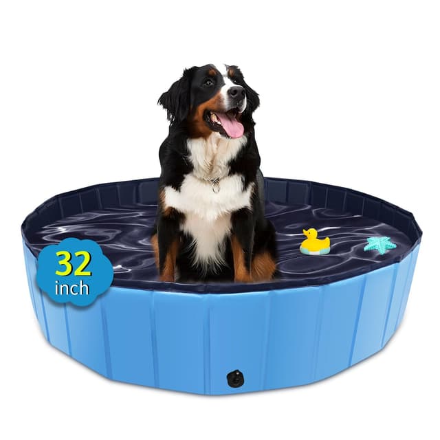CACSPS Faltbarer Hundepool, 82 x 20,3 cm, Übergröße, tragbarer Schwimmbad für Hunde, Katzen und Kinder 🐶🐱👶