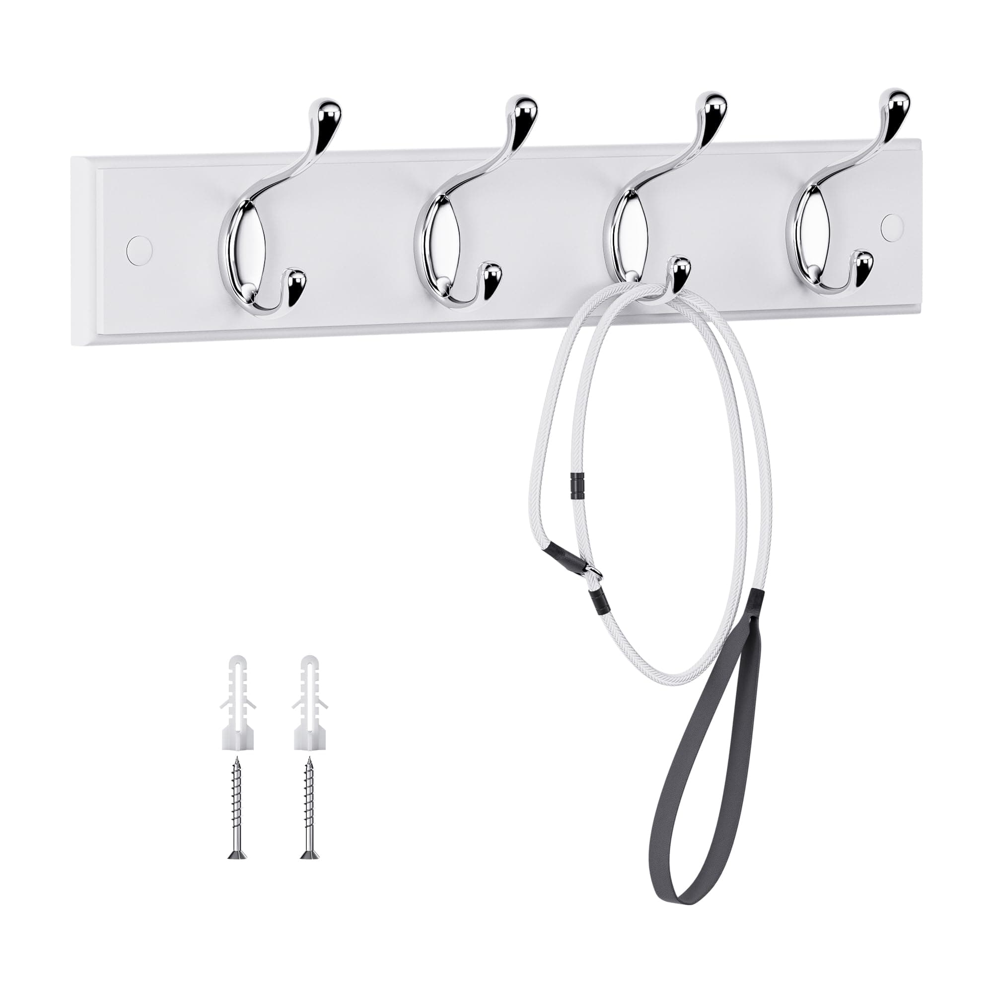 🌟 LaFleurs Garderobenhaken Holz - Moderne Garderobenleiste mit 4 Haken 🧥👜
