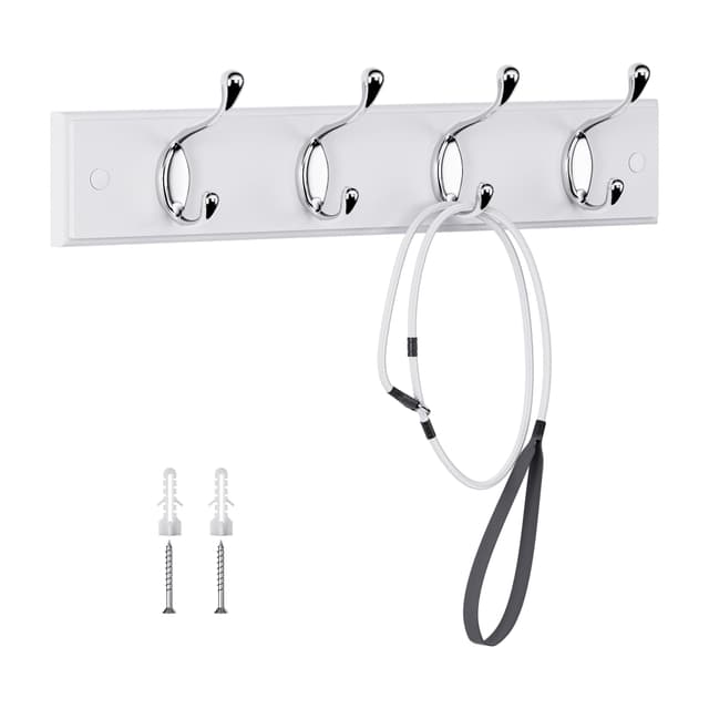 🌟 LaFleurs Garderobenhaken Holz - Moderne Garderobenleiste mit 4 Haken 🧥👜