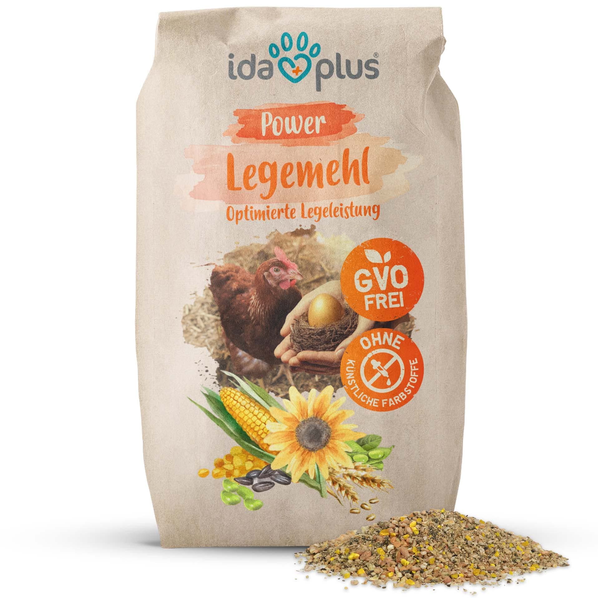 🐔🌿 Ida Plus Power Legemehl für Hühner - Hühnerfutter für optimale Legeleistung & Eibildung - 5kg