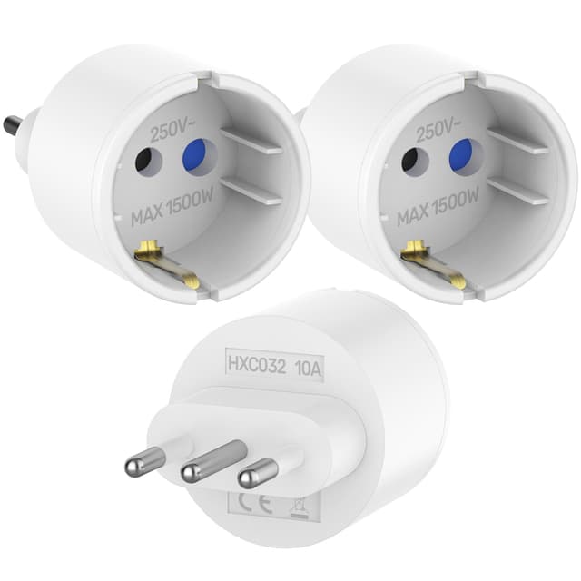 🔌🇮🇹 Adapter Italien Steckdose 3 Stück Reiseadapter Italia, Deutschland auf Italien Reisestecker Steckdosen Adapter Eu-to-ita