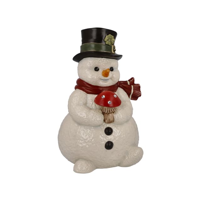 🎁 Goebel Schneemann Figur Kleiner Glücksbote aus Steingut mit Kristallen, 66-704-14-1, Leuchtend 12cm Leuchtend - Deal des Tages!