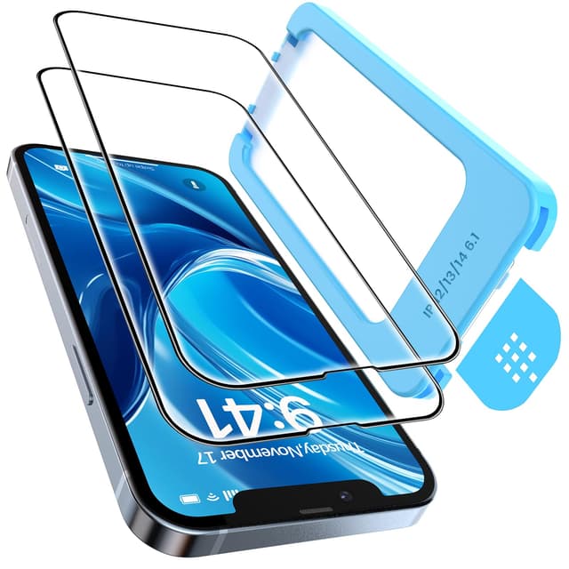 DEINODON Premium Panzerglas für iPhone 13 Pro/13, iPhone 14/16e 📱 [Auto-Montage] 9H+ Schutzglas - 2 Stück