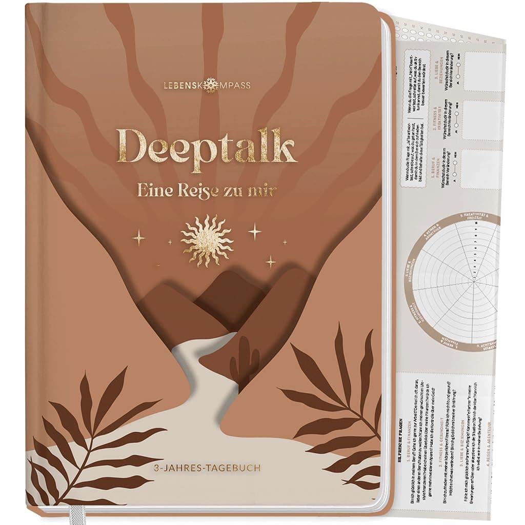 Lebenskompass® 3 Jahres Tagebuch für Erwachsene - Deeptalk 📔 Eine Reise zu mir Selbst DESERT
