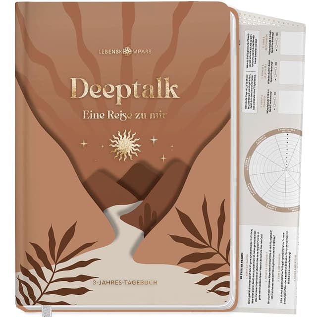 Lebenskompass® 3 Jahres Tagebuch für Erwachsene - Deeptalk 📔 Eine Reise zu mir Selbst DESERT