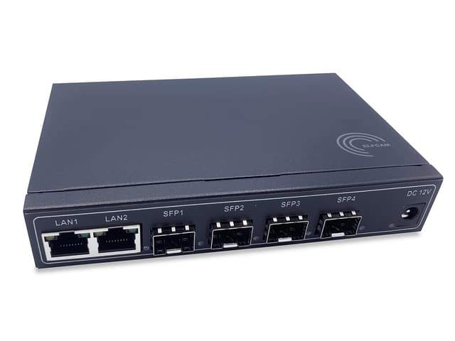 Elfcam® - Gigabit Ethernet LAN Switch mit 4 x Gigabit SFP 1,25G Ports und 2 x Gigabit Ethernet Port 10/100/1000Mbps 🚀