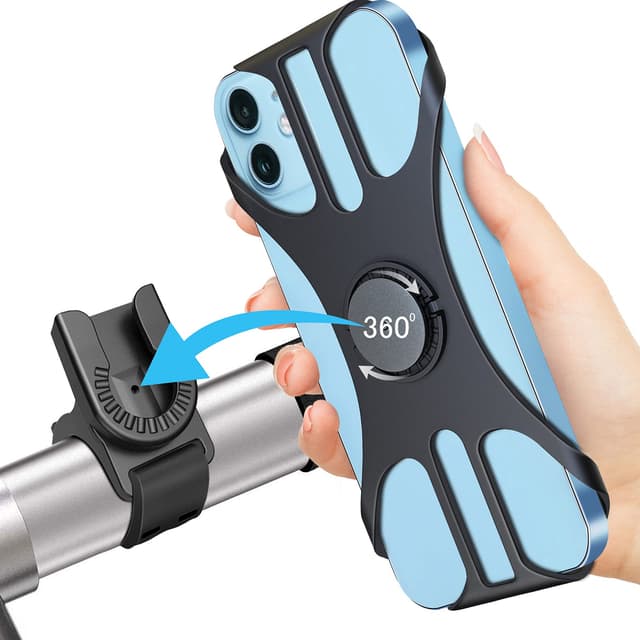 🚴‍♂️📱 Deerfun Handyhalterung Fahrrad, Universal Handyhalter Motorrad Abnehmbar 360°Verstellbare Fahrrad Handyhalterung für 4,0-7,0 Zoll Smartphone Schwarz