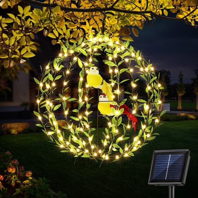 Joomer 120 LED Solar Kugel Außen 30cm 🌿 Hängende Leuchtkugel mit Vogel Solarbetrieben