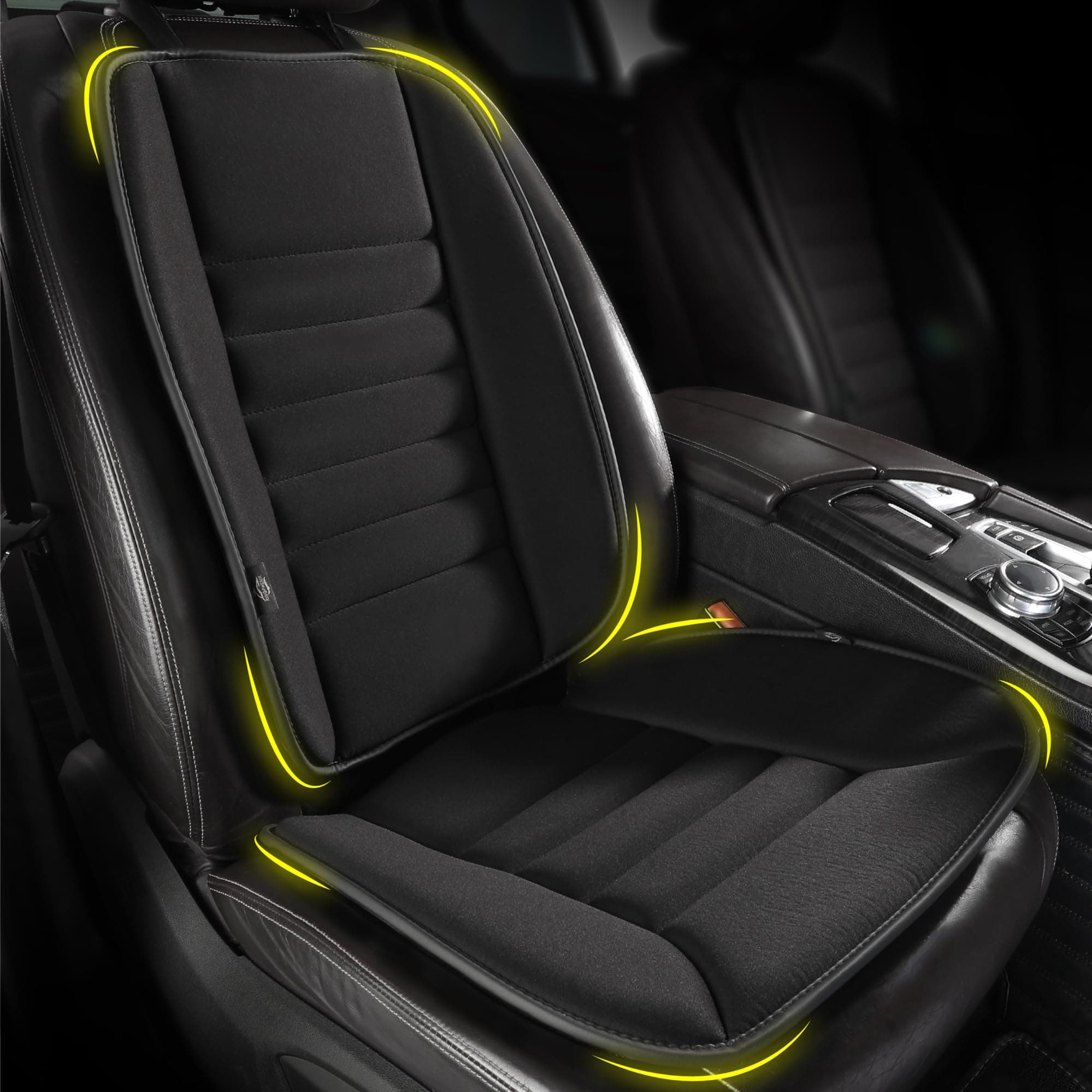 🚗👑 Kingphenix Autositzkissen mit Rückenstützkissen: Verbessertes Komfort-Memory-Schaum-Design