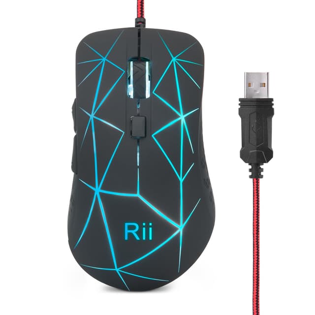 🎮🖱️ Rii Gaming Maus - Optische Gaming Maus mit RGB und 6 Tasten