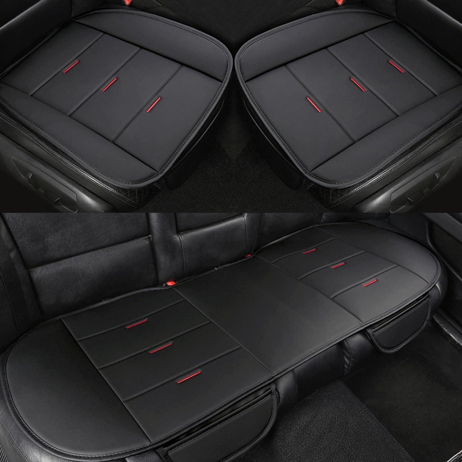 🚗🌟 Black Panther Sitzauflage Auto - Universal PU Leder Sitzschoner in Schwarz