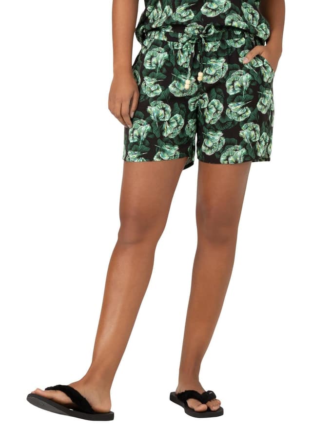 🔥 Angebot: Timezone Damen Woven Shorts L Black Ground Ginkgo