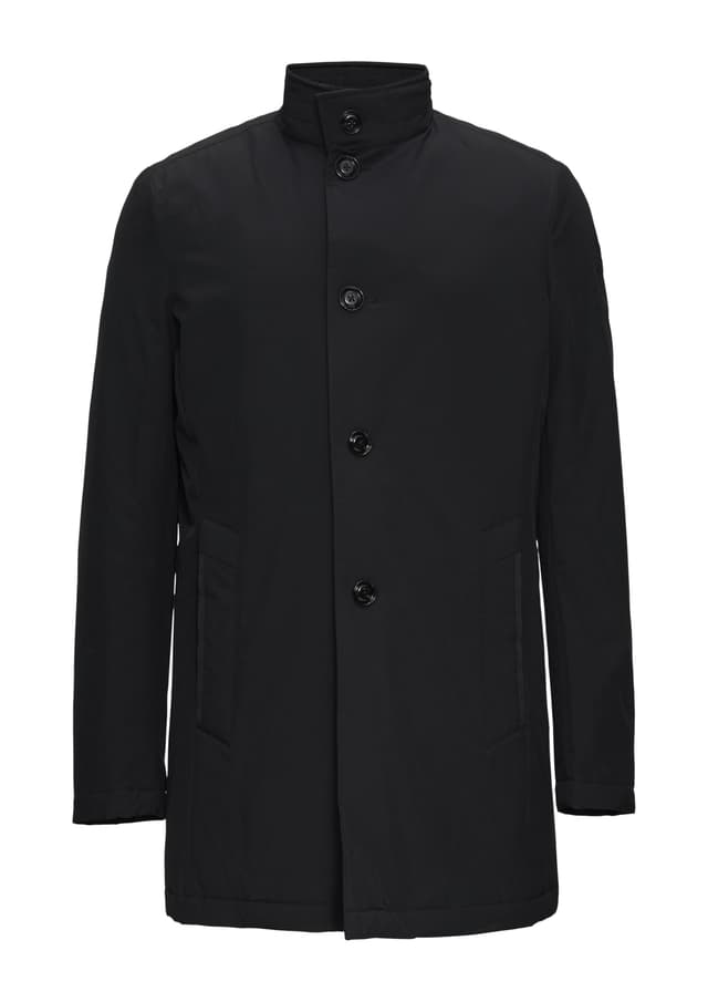 s.Oliver BLACK LABEL Leichter Mantel mit Stehkragen und wattiertem Futter 48 Schwarz 🧥⚫️