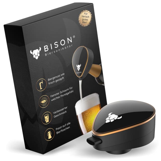 BISON Biersonikator - Ultraschall Flaschenaufsatz für Bier 🍺