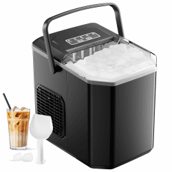 Eiswürfelmaschine 12kg in 24h 🧊 9 Eiswürfel in 6-8 Min 🌟 Tragbar & Kompakt Angebot bei HelloDeals