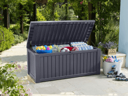 🌿 Koll Living Auflagenbox/Kissenbox 570 Liter | 100% Wasserdicht | Moderne Holzoptik 🏡 Angebot bei HelloDeals