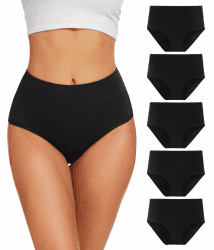 YESWEL Unterhosen Damen 5er Pack Schwarz 🩲🌟 Angebot bei HelloDeals
