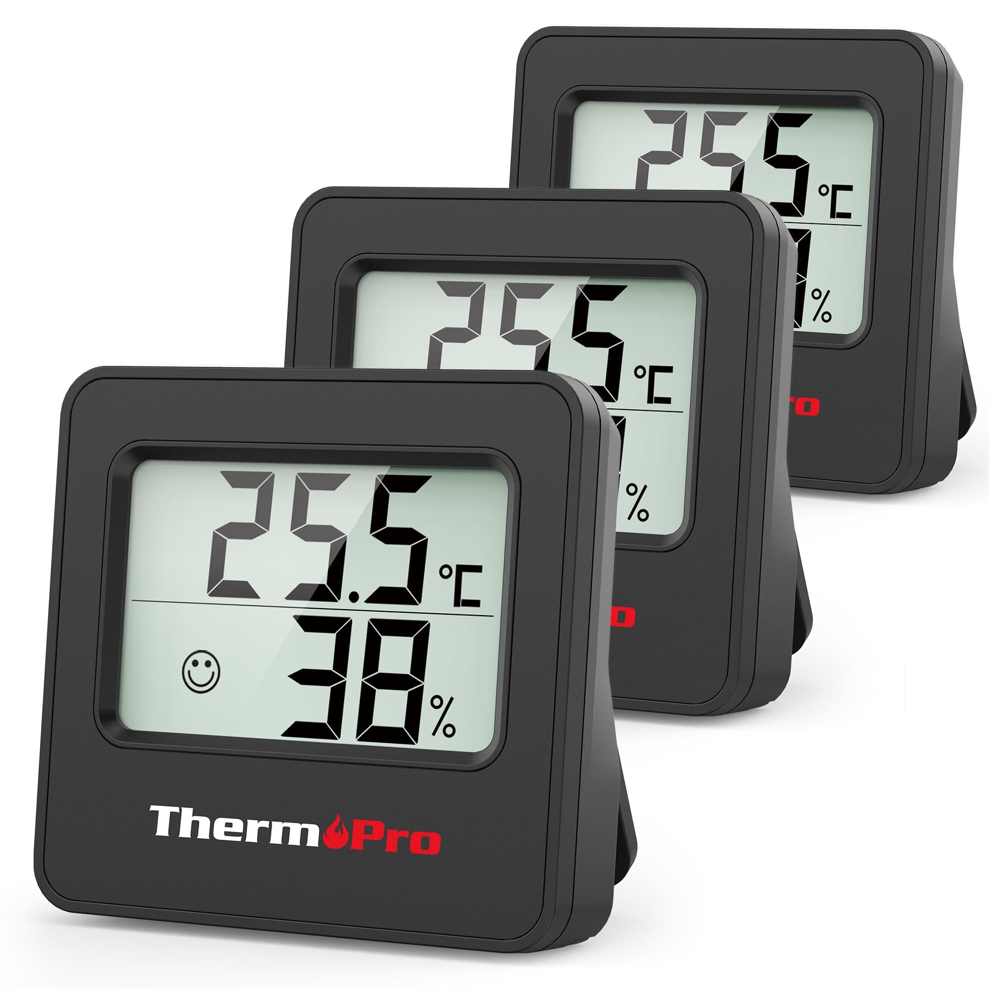 ThermoPro TP157 Mini Hygrometer Thermometer 3er Set Schwarz 🌡️💧