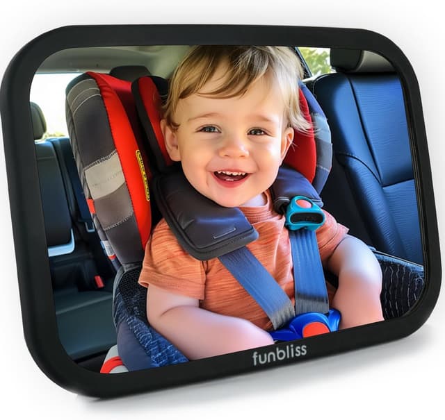 Funbliss Baby Spiegel Auto, 360° Drehbar für Einfache Anpassung 😍