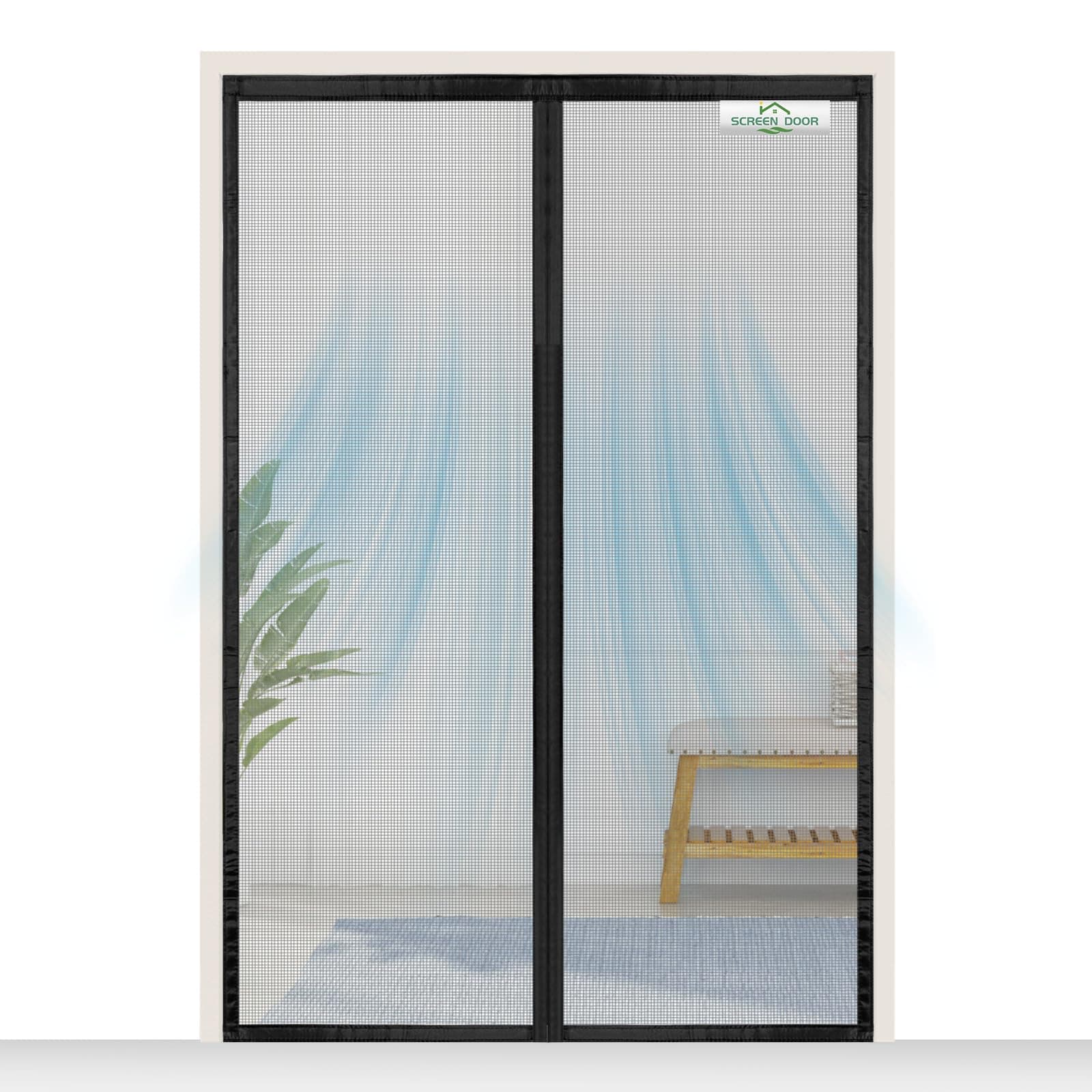 🌟 SCREEN DOOR Fliegengitter Balkontür 135x210cm | Hochwertiges Magnetisches Fliegengitter Tür, Insektenschutz, Einfache Montage – Schwarz