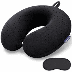 🌟 Gosider Schwarzes Reise-Nackenkissen aus Memory Foam ✈ Angebot bei HelloDeals