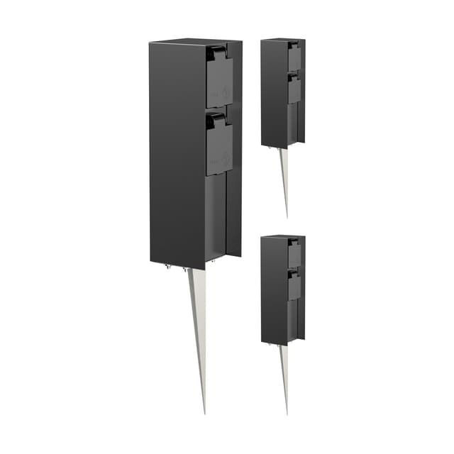 LEDscom.de 3 Stück Garten-Steckdosen-Säule POMI mit Erdspieß 🌳🔌