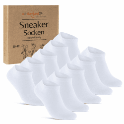 🧦 10 Paar Premium Sneaker Socken Herren & Damen | Gekämmte Baumwolle | Komfortbund | Weiß 43-46 Angebot bei HelloDeals