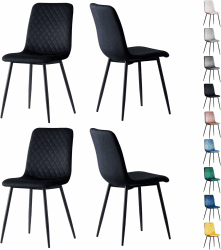 🌟 Angebot: Set mit 4 Designer Esszimmerstühlen aus Samtstoff 🪑 Angebot bei HelloDeals