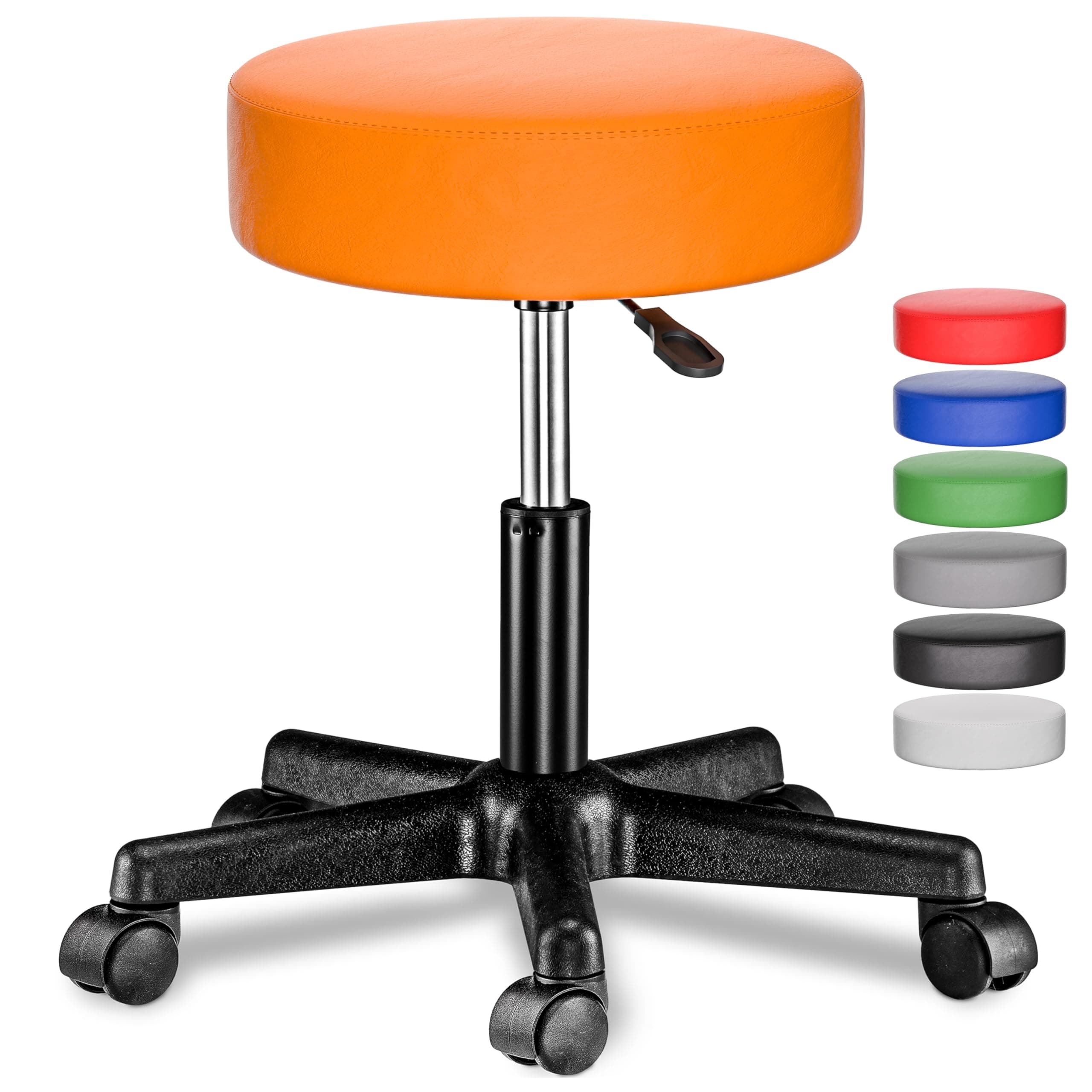 Casaria® Rollhocker Höhenverstellbar 🪑 Orange 1 Orange