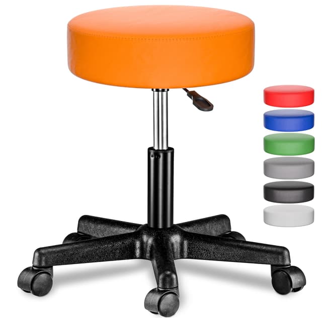 Casaria® Rollhocker Höhenverstellbar 🪑 Orange 1 Orange