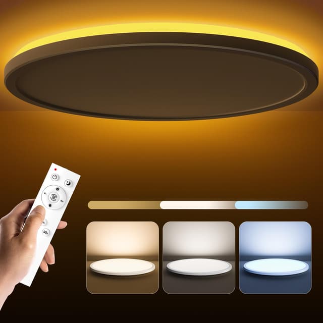 Matane LED Deckenleuchte Dimmbar, 36W Deckenlampe mit Fernbedienung 🌙