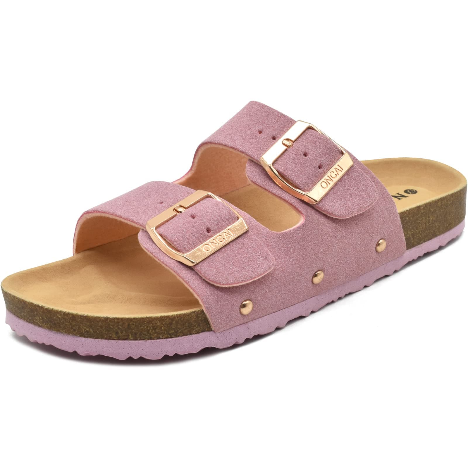 ONCAI Sandalen Damen Kork-Fußbett Pantoletten Pink 41 EU 🌸🌟