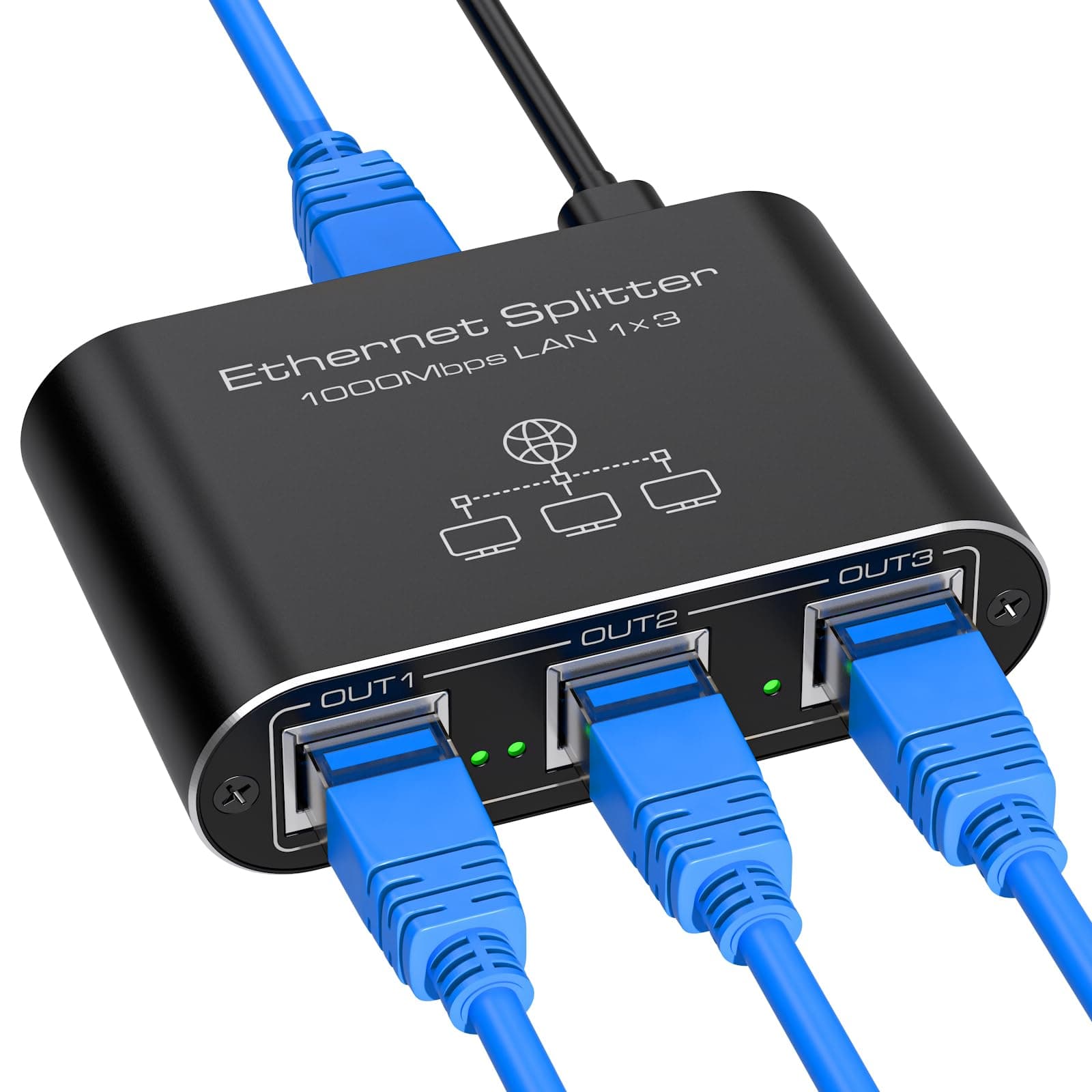 🌐⚡️ VEDINDUST LAN Switch 1 Auf 3 1000Mbps Netzwerk Splitter Aluminium Gigabit Ethernet Verteiler 🌐⚡️