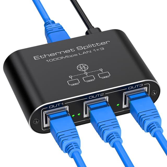 🌐⚡️ VEDINDUST LAN Switch 1 Auf 3 1000Mbps Netzwerk Splitter Aluminium Gigabit Ethernet Verteiler 🌐⚡️