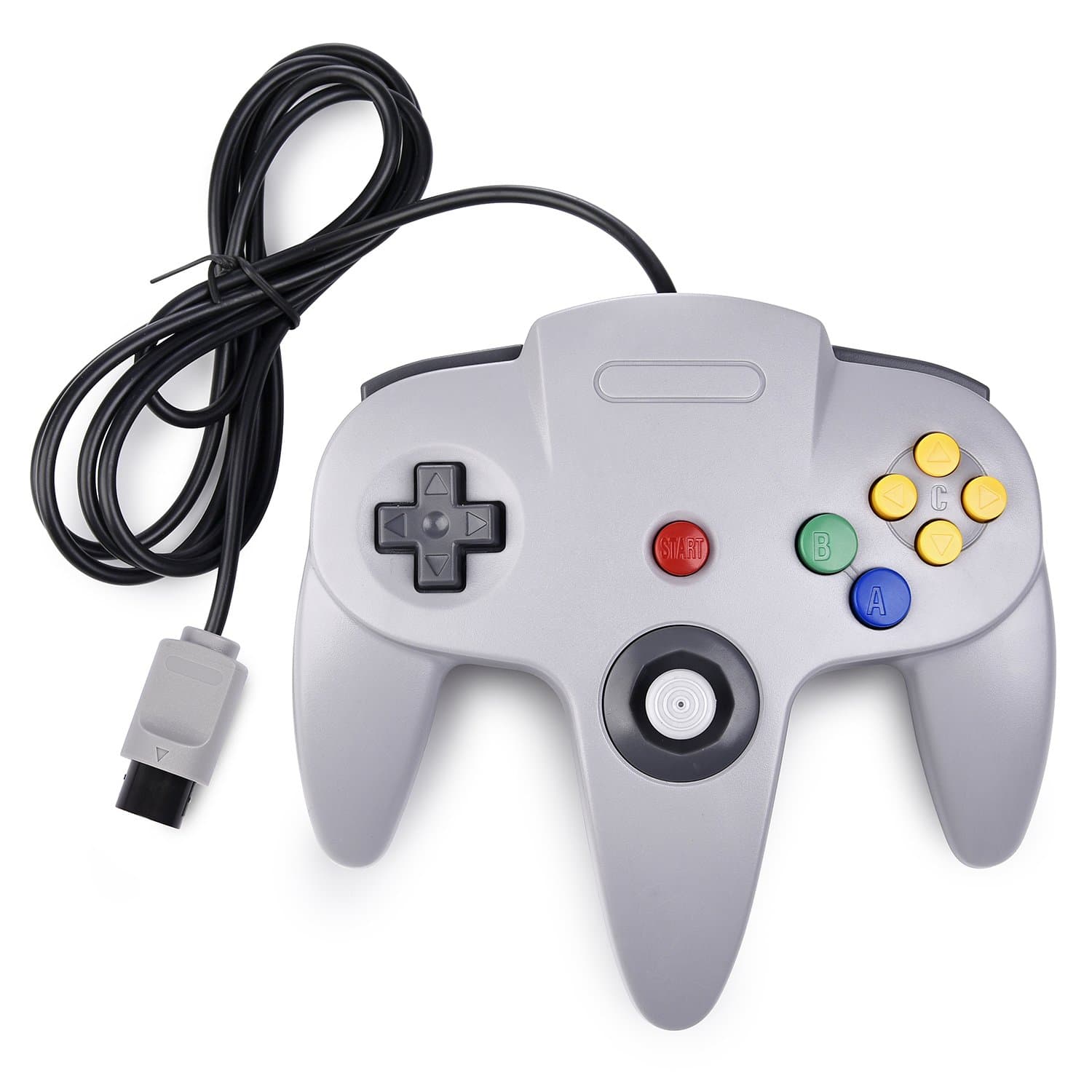 🎮 miadore Retro Wired Controllers für N64 Console | Classic Controller Joystick für Classic 64 Konsole N64 Game System, Grau 🕹️