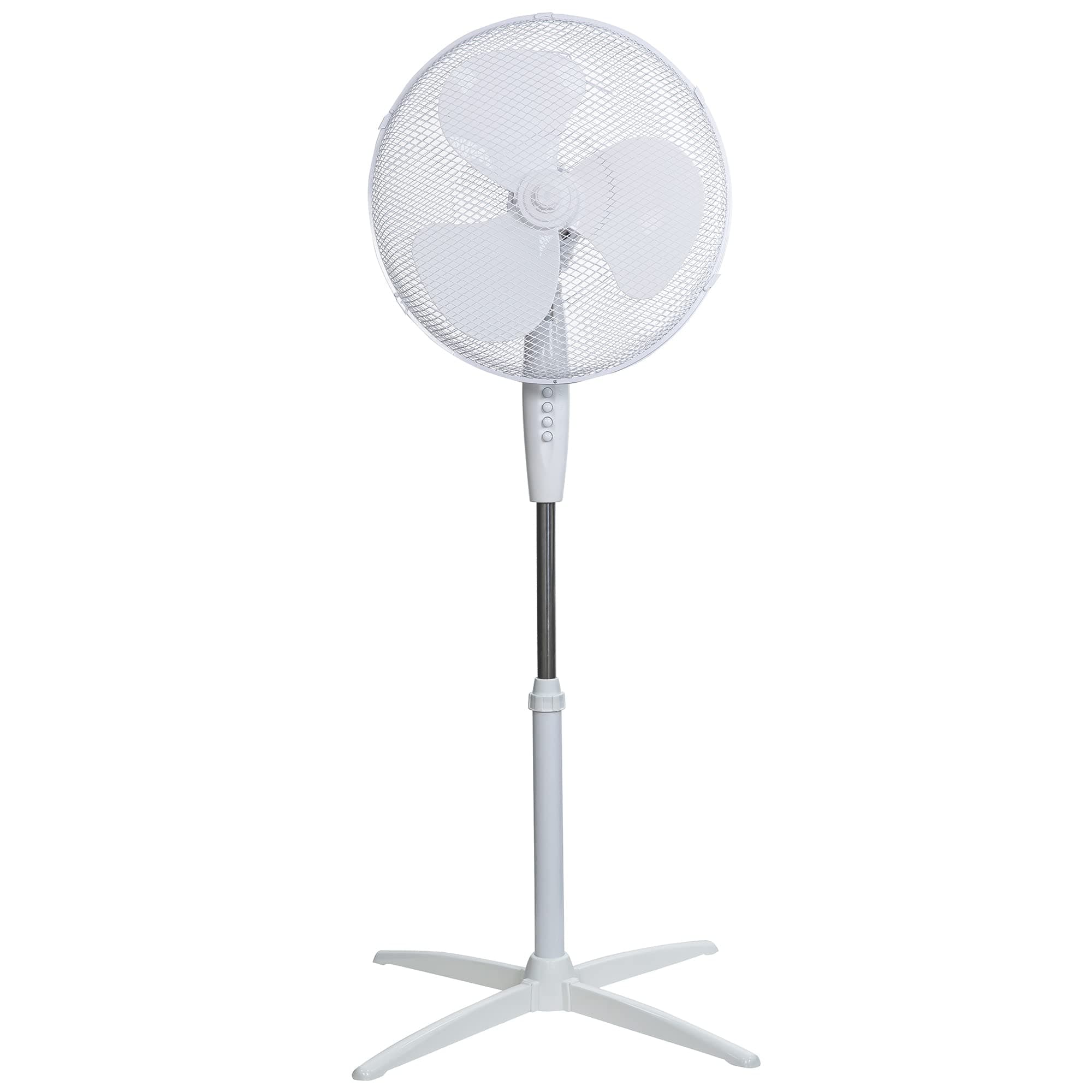🌀🌬️ Russell Hobbs RHPPF1621 Standventilator, 40,5 cm, leicht, 3 Geschwindigkeiten, Weitwinkel-Schwenken, kräftiger Luftstrom, verstellbare Höhe, weiß - Angebot
