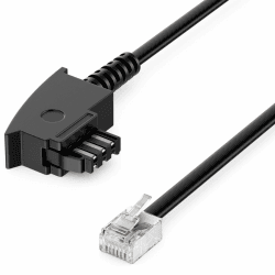 deleyCON 6m Telefonkabel TAE-F auf RJ11 Stecker 📞🔌 Int. Norm (F-Kennung) 6P4C Schwarz Angebot bei HelloDeals