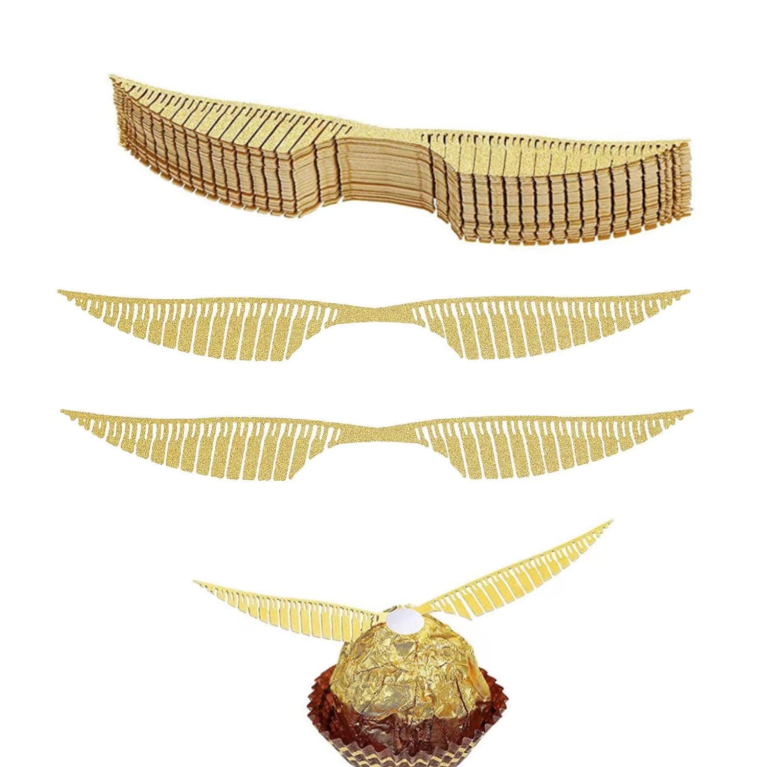 🎉 JJiaoLinin Geburtstags Deko: 50 Stück Gold Glitter Flügel Kuchen Dekoration 👼🍰
