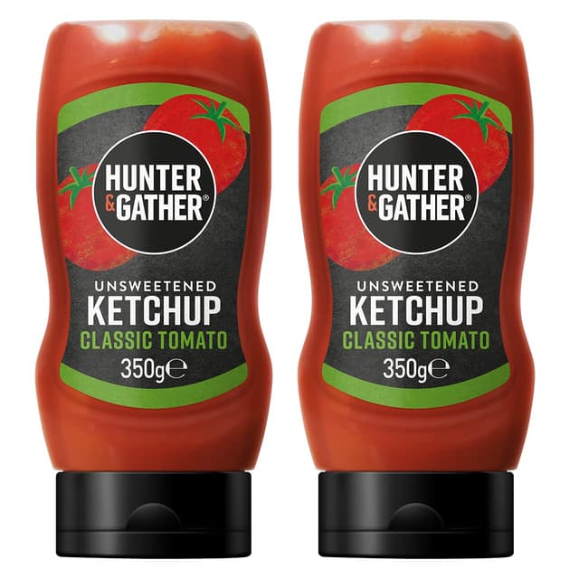 Angebot: Hunter & Gather ungesüßter Ketchup 2x350g | ketogen, paläo, kohlenhydratarm & veganfreundlich