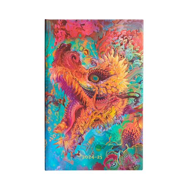 📅🐉 Paperblanks 18-Monatskalender 2025 Humming Dragon, Maxi, Vertikal 📚