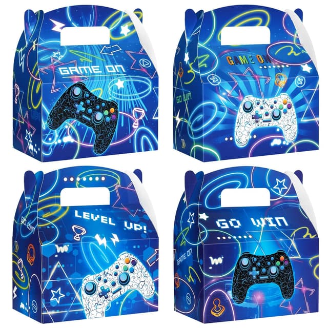🎮 WERNNSAI Videospiel Partyzubehör - 12 Stück Videospiel Party Geschenkboxen 🎁