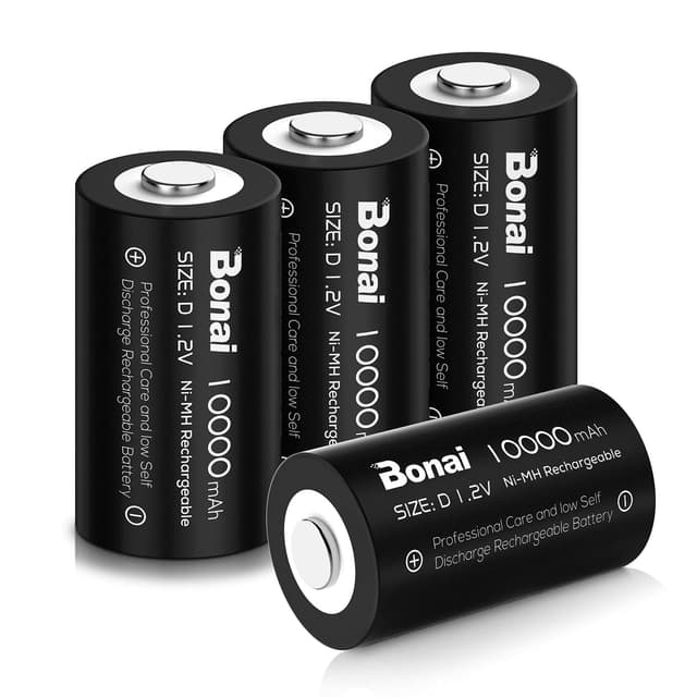 BONAI D Akku 10000mAh Mono D Wiederaufladbar Batterien 🌟 Hohe Kapazität & Lange Lebensdauer 🌿