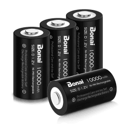 BONAI D Akku 10000mAh Mono D Wiederaufladbar Batterien 🌟 Hohe Kapazität & Lange Lebensdauer 🌿