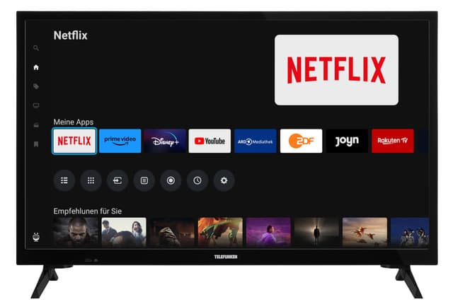 📺 Telefunken Fernseher 24 Zoll Smart TV powered by TiVo (HD-ready, HDR, Triple-Tuner, 6 Monate HD+ inkl.) XH24TO550S Schwarz 24 Zoll HD TiVo