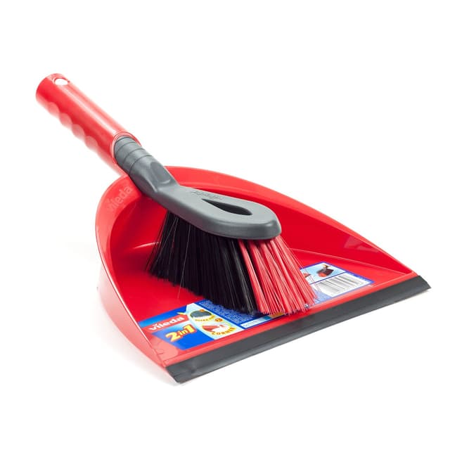 🧹🔴 Vileda 2in1 Kehrset mit extra Borsten für Sauberkeit in den Ecken, Handfeger & Kehrschaufel 🧼🪣