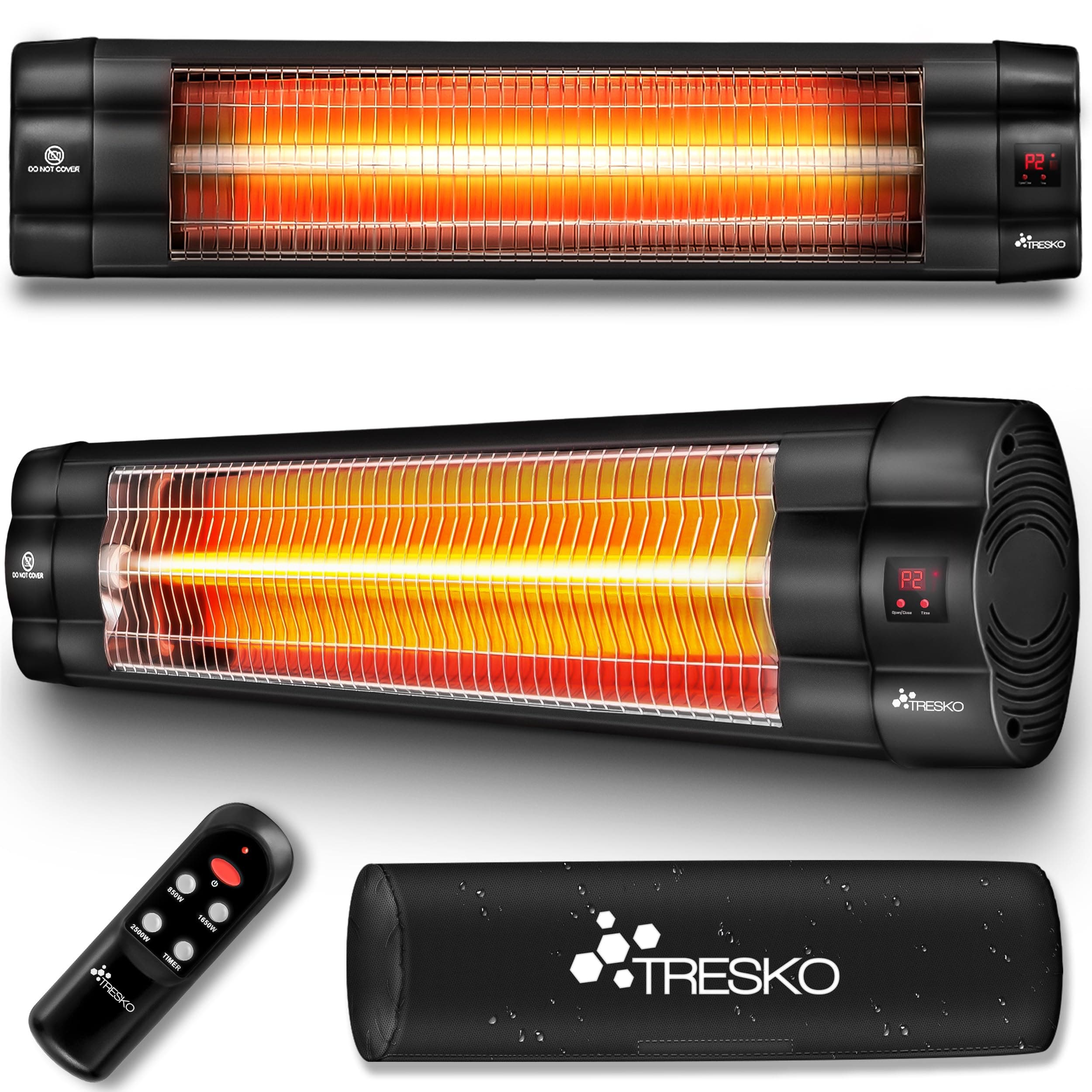🔥 TRESKO Infrarot Heizstrahler 2500W mit Fernbedienung | Wärmestrahler Terrasse elektrisch 🌞