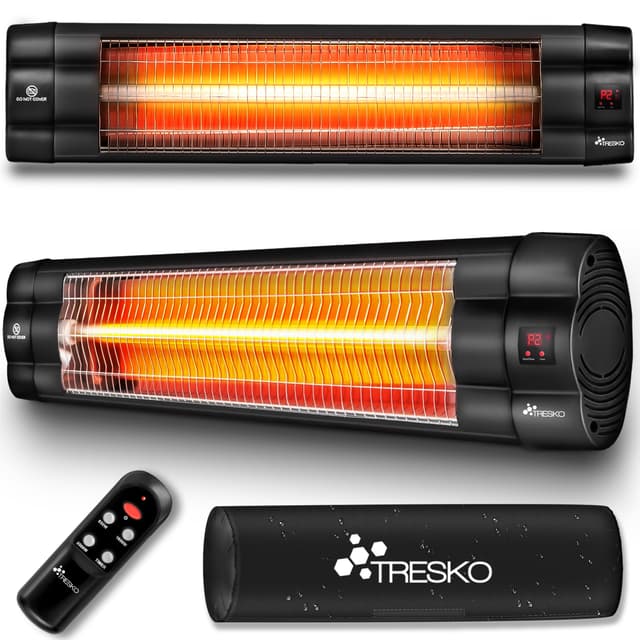 🔥 TRESKO Infrarot Heizstrahler 2500W mit Fernbedienung | Wärmestrahler Terrasse elektrisch 🌞