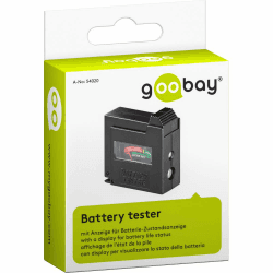 🔋🔍 Goobay 54020 Batterietester für alle Batterien & Akkus mit Display Schwarz Classic Angebot bei HelloDeals